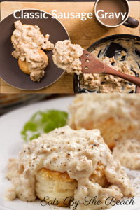 Biscuits with southern sausage gravy on top