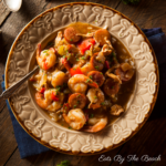 Bowl of shrimp, chicken, and sausage gumbo