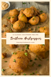 A Southern recipe for fried cornmeal hushpuppies by EatsByTheBeach.com