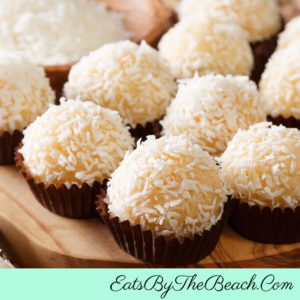 Brazilian coconut kisses candy - sweet coconut candy that is fudge like, rich, and delicious.