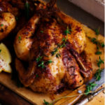 A platter of Easy Cornish Game Hens, golden brown, and sophisticated enough for a holiday meal.