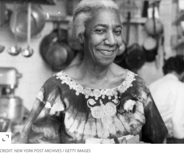 Portrait of Edna Lewis, a black Southern chef and cookbook author